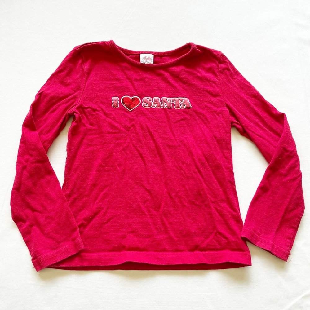 Target Red Long Sleeve "I Love Santa" Shirt size 6/6x